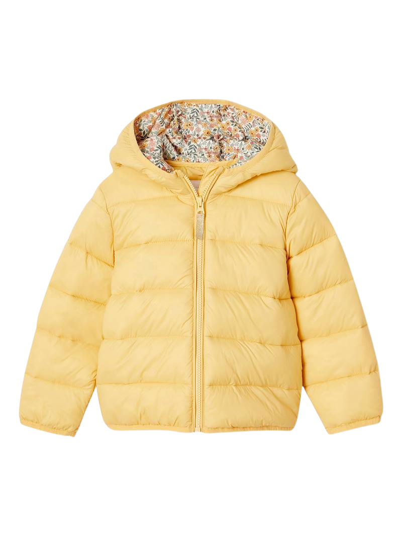 Mädchen Light-Steppjacke mit Kapuze, Recycling-Polyester - goldgelb